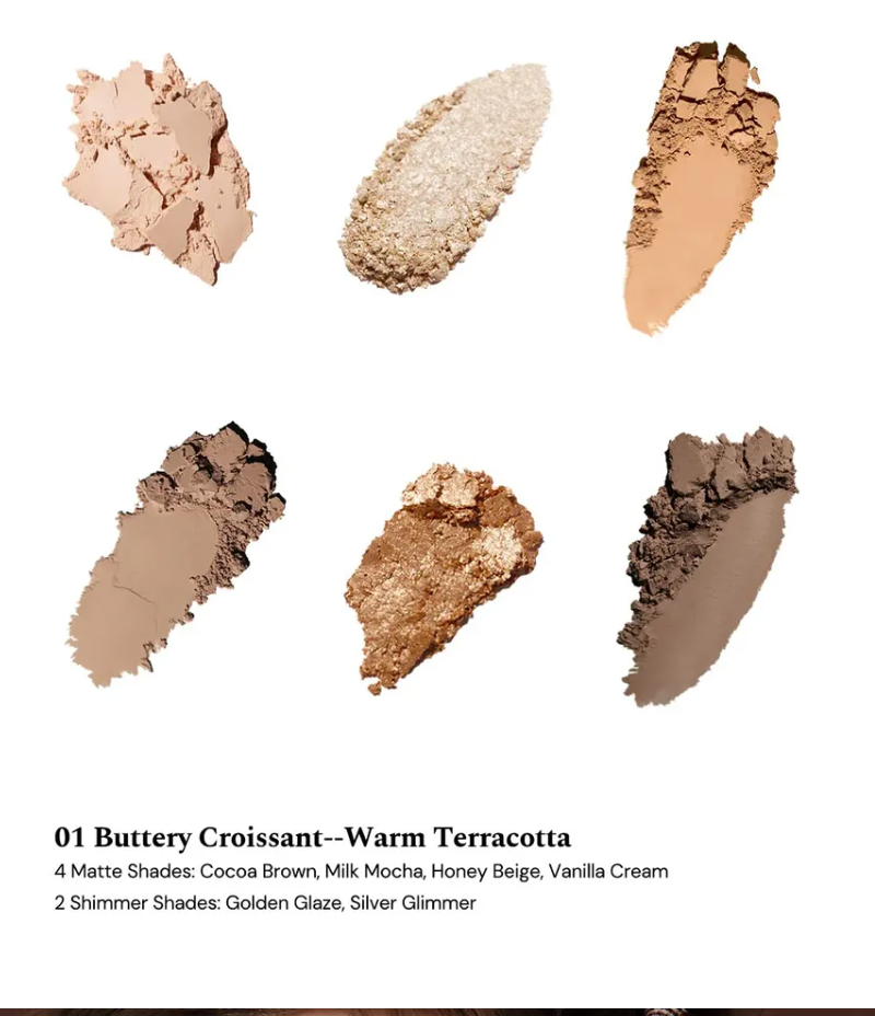 Flower knows the sweetie bear collection 6-color makeup palette 01 buttery croissant