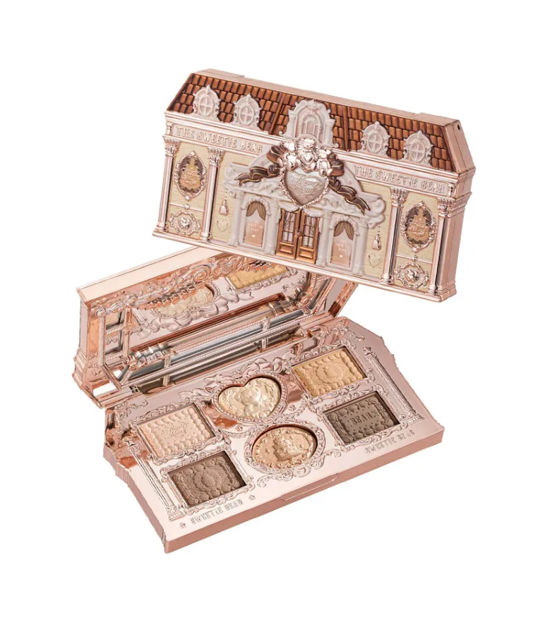 Flower knows the sweetie bear collection 6-color makeup palette 01 buttery croissant