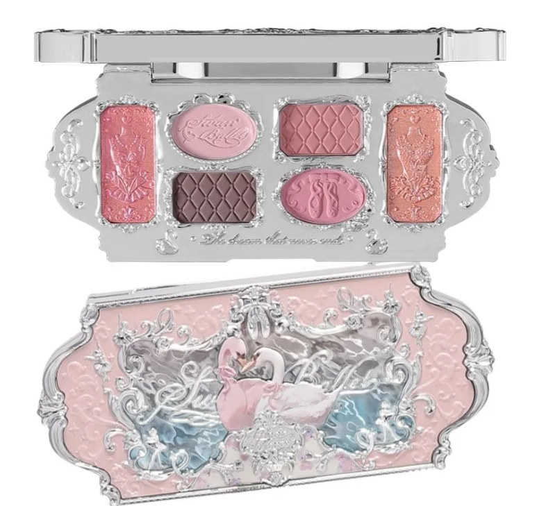 Flower knows swan ballet series six color makeup palette 03 pink swan