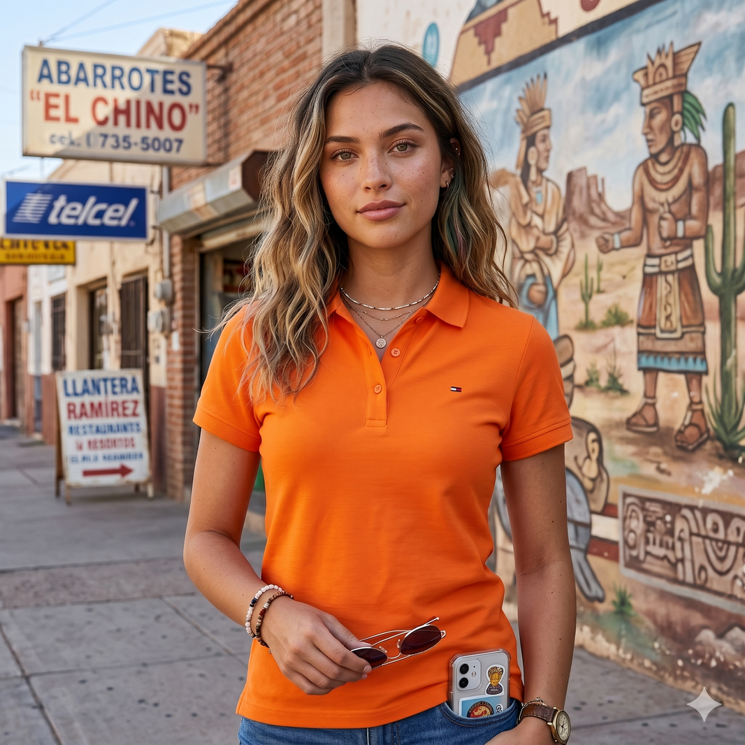 Polo Naranja para Mujer Tommy Hilfiger