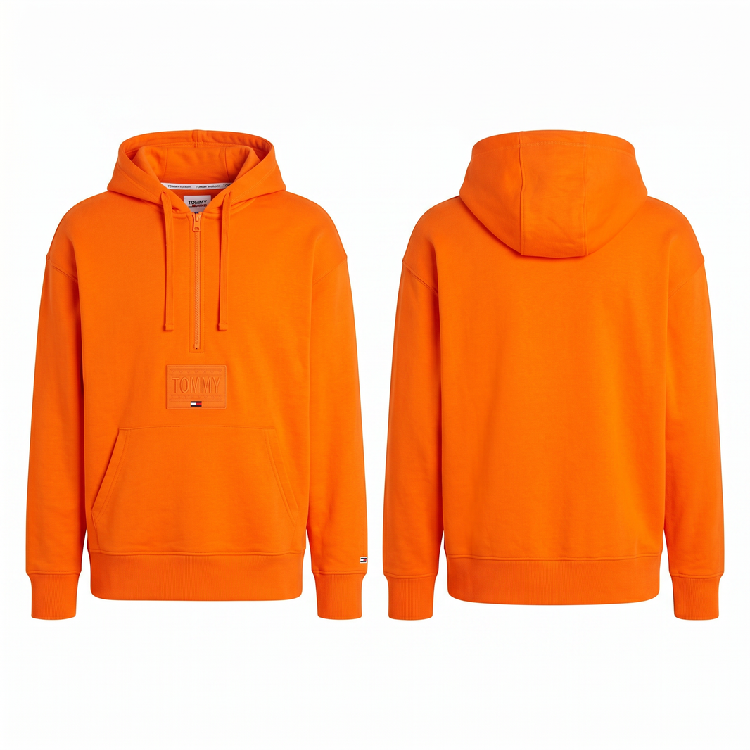 Hoodie Half Zip Naranja Tommy Jeans
