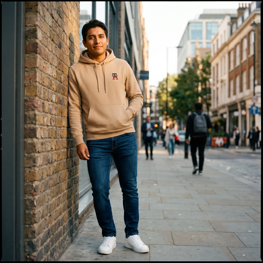 Hoodie Monograma TH Beige Tommy Hilfiger