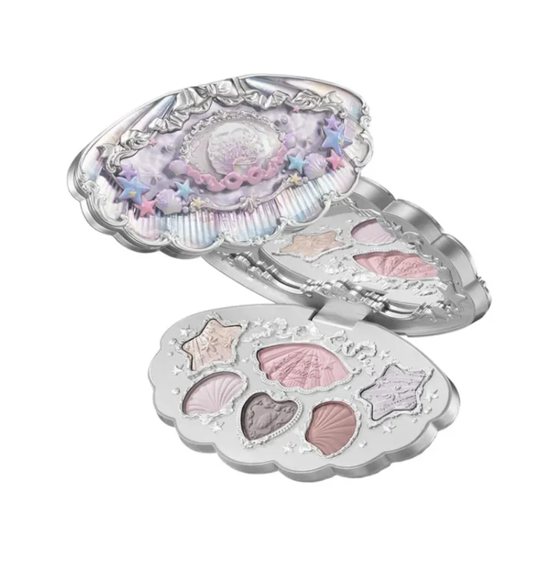 Flower knows shell’s jewel collection 6-color makeup palette 01 moonlight pearl