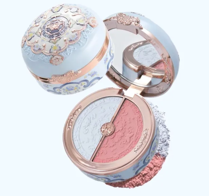 Flower knows butterfly cloud collar collection rouge box highlighting & blush duo powder 02seaborne moon